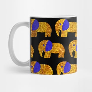 elephant stampede arts in painting pattern in gold Mug